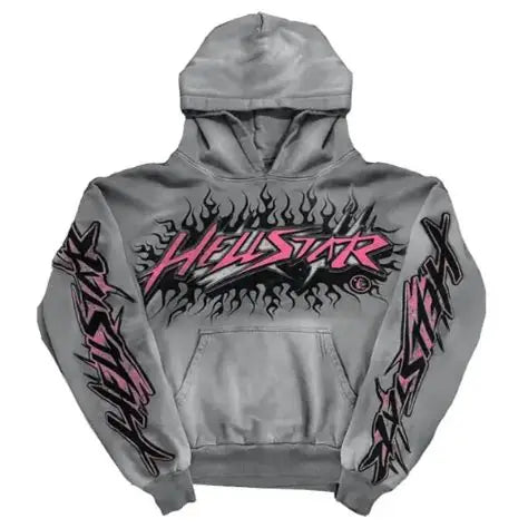 Hellstar Future Flame Hoodie Grey