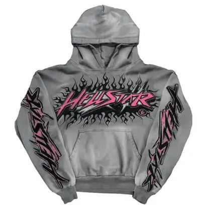 Hellstar Future Flame Hoodie Grey